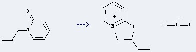 The 2-iodomethyloxazolino[3,2-a]pyridinium triiodide could be obtained by the 2(1H)-Pyridinone,1-(2-propen-1-yl)-